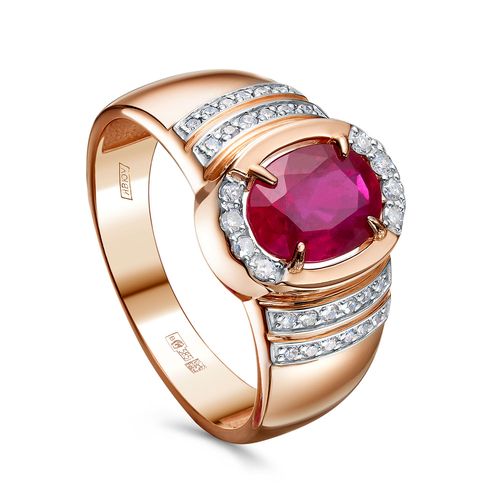 Сапфир каталог товаров Кольцо из золота с бриллиантом, рубином