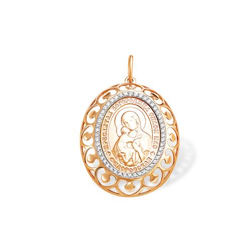 Сапфир каталог товаров Подвеска икона из золота с фианитом