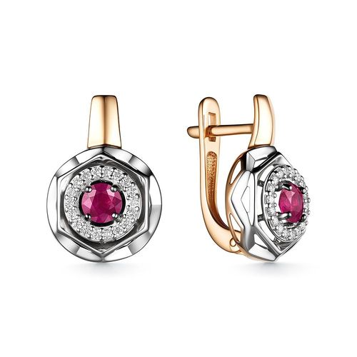 Сапфир каталог товаров Серьги из золота с бриллиантом, рубином