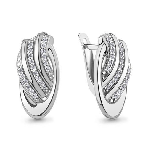 Сапфир каталог товаров Серьги из серебра с фианитом