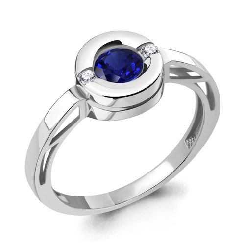 Сапфир каталог товаров Кольцо из серебра с фианитом, сапфиром