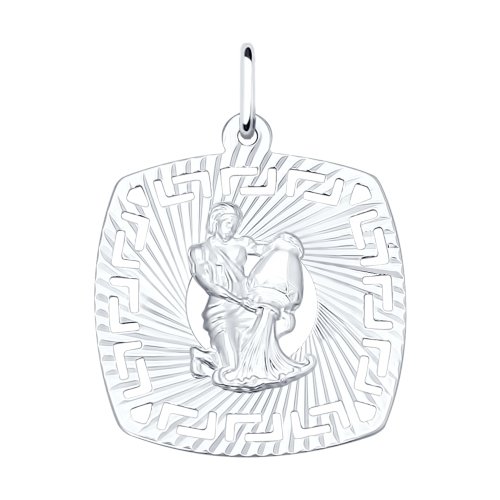 Сапфир каталог товаров Подвеска знак зодиака Водолей из серебра