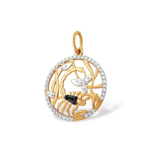 Сапфир каталог товаров Подвеска знак зодиака из золота с фианитом