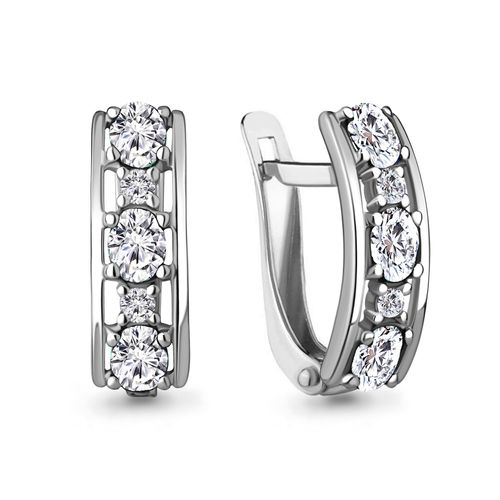 Сапфир каталог товаров Серьги из серебра с фианитом