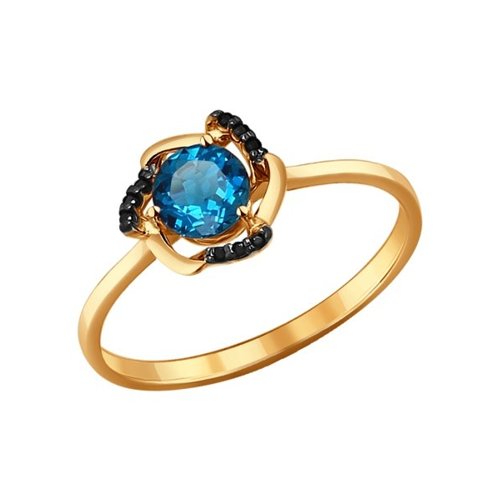 Сапфир каталог товаров Кольцо из золота с фианитом, топазом