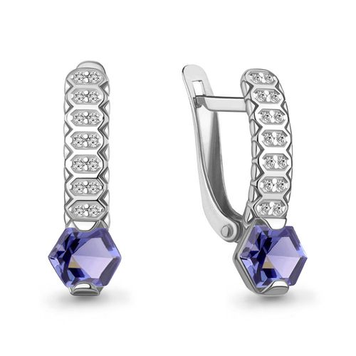 Сапфир каталог товаров Серьги из серебра с фианитом, ситаллом