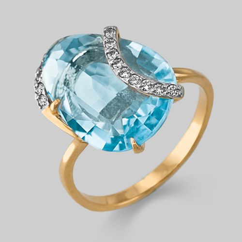 Сапфир каталог товаров Кольцо из золота с фианитом, топазом