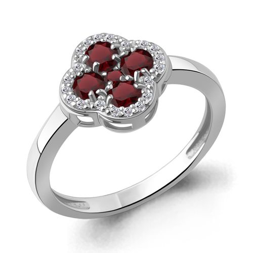 Сапфир каталог товаров Кольцо из серебра с фианитом, гранатом