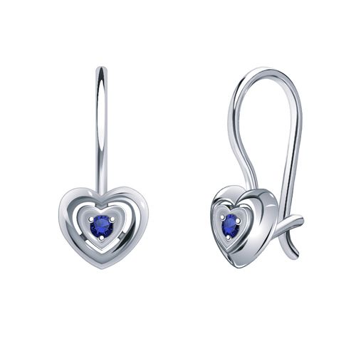 Сапфир каталог товаров Серьги детские из серебра с фианитом