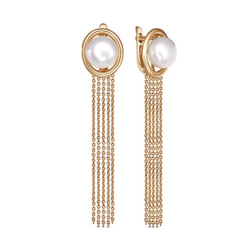 Сапфир каталог товаров Серьги детские из золота с жемчугом