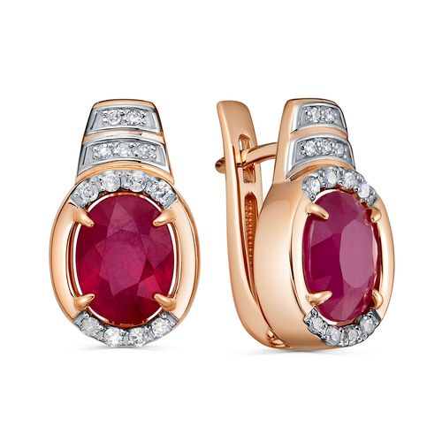 Сапфир каталог товаров Серьги из золота с бриллиантом, рубином