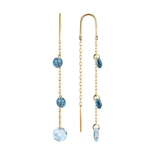 Сапфир каталог товаров Серьги продевки из золота с топазом, топазом