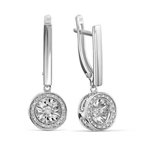 Сапфир каталог товаров Серьги из белого золота с бриллиантом