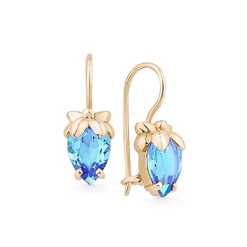 Сапфир каталог товаров Серьги детские из золота с топазом