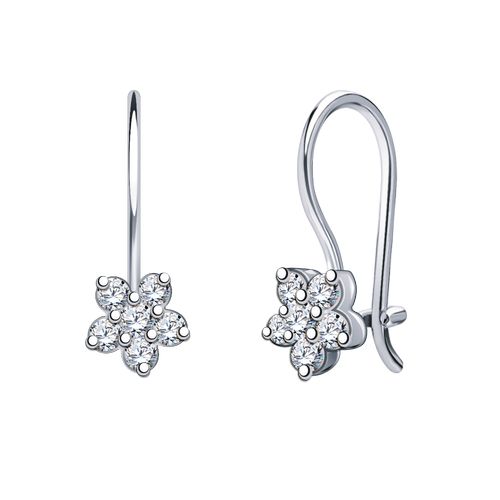 Сапфир каталог товаров Серьги детские из серебра с фианитом