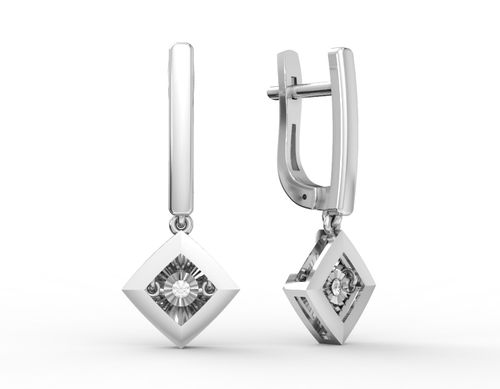 Сапфир каталог товаров Серьги из белого золота с бриллиантом