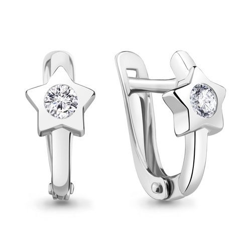 Сапфир каталог товаров Серьги детские из серебра с фианитом