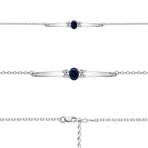 Сапфир каталог товаров Браслет женский из серебра с фианитом, сапфиром
