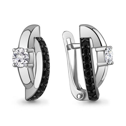 Сапфир каталог товаров Серьги из серебра с фианитом, ситаллом