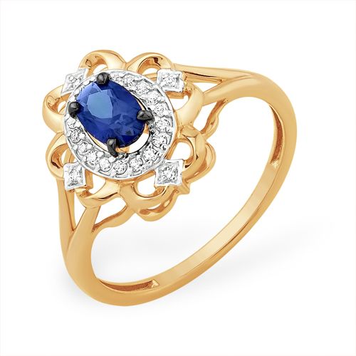 Сапфир каталог товаров Кольцо из золота с бриллиантом, сапфиром