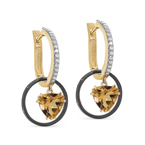 Сапфир каталог товаров Серьги из золота с бриллиантом, цитрином