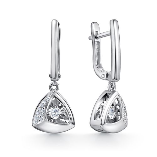 Сапфир каталог товаров Серьги из белого золота с бриллиантом