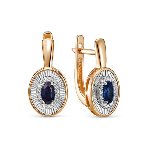 Сапфир каталог товаров Серьги из золота с сапфиром, бриллиантом