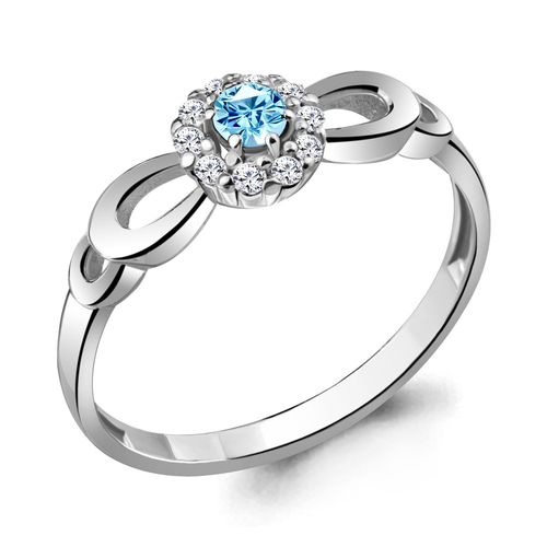 Сапфир каталог товаров Кольцо из серебра с фианитом, топазом