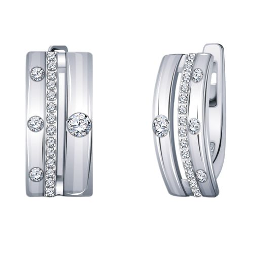 Сапфир каталог товаров Серьги из серебра с фианитом