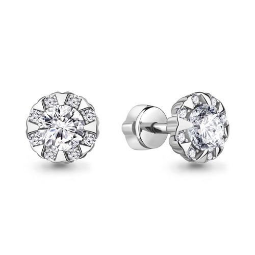 Сапфир каталог товаров Серьги гвоздики из серебра с фианитом