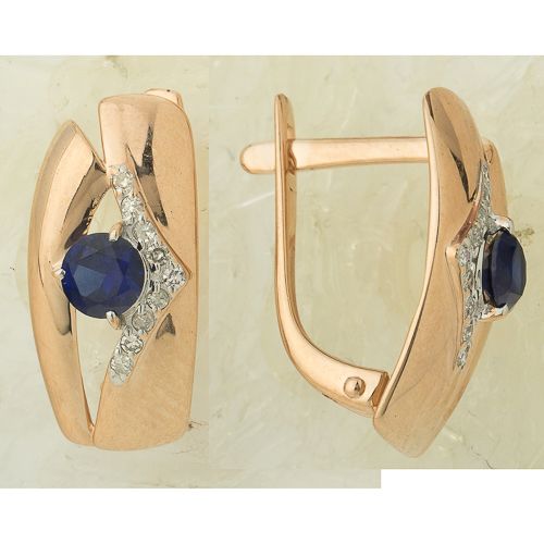 Сапфир каталог товаров Серьги из золота с бриллиантом, сапфиром