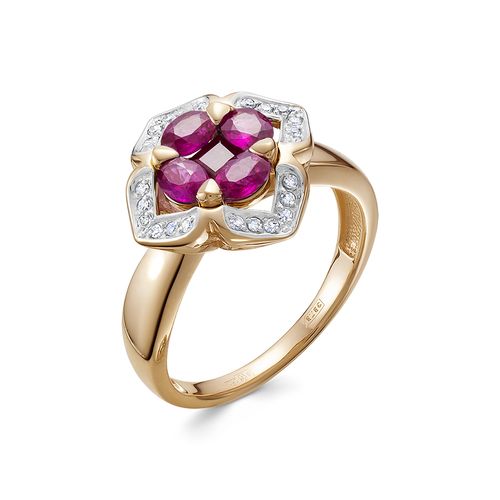 Сапфир каталог товаров Кольцо из золота с бриллиантом, рубином