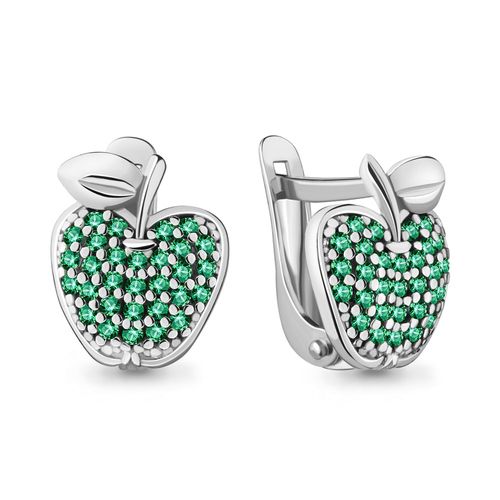 Сапфир каталог товаров Серьги детские из серебра с изумрудом