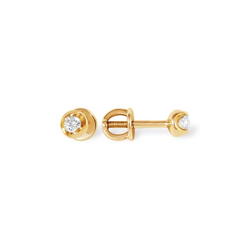 Сапфир каталог товаров Серьги гвоздики из золота с бриллиантом