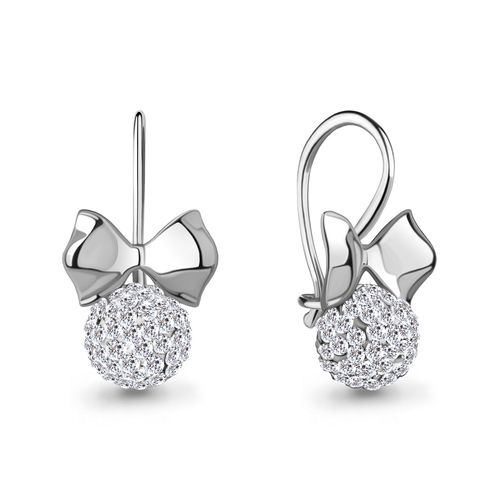 Сапфир каталог товаров Серьги детские из серебра с стеклом