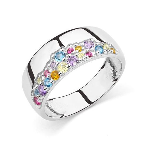 Сапфир каталог товаров Кольцо из серебра с фианитом, топазом