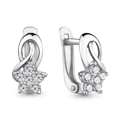 Сапфир каталог товаров Серьги детские из серебра с фианитом