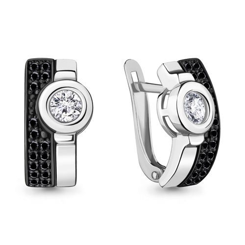 Сапфир каталог товаров Серьги из серебра с фианитом, ситаллом