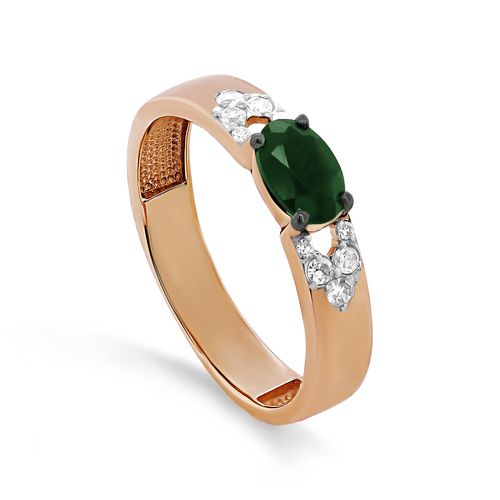 Сапфир каталог товаров Кольцо из золота с бриллиантом, изумрудом