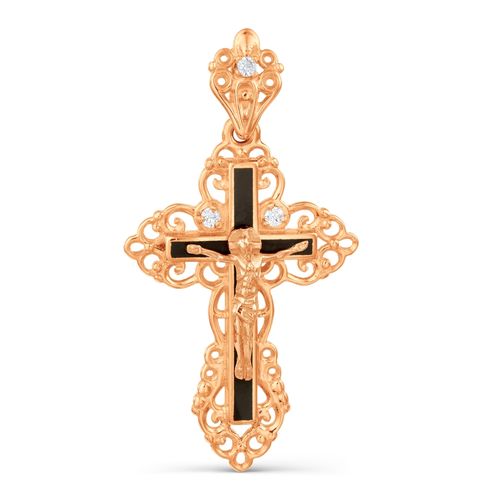 Сапфир каталог товаров Крест из золота с фианитом, эмалью