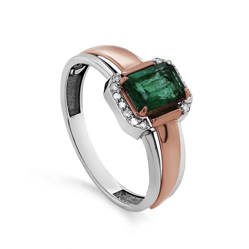 Сапфир каталог товаров Кольцо из комбинированного золота с бриллиантом, изумрудом