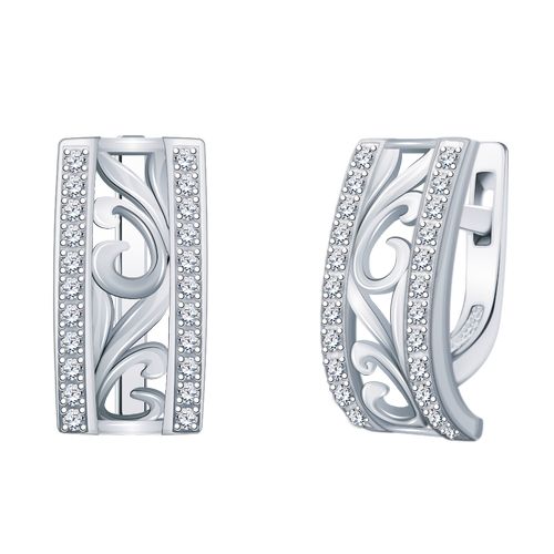 Сапфир каталог товаров Серьги из серебра с фианитом