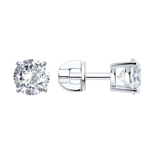 Сапфир каталог товаров Серьги гвоздики из серебра с фианитом