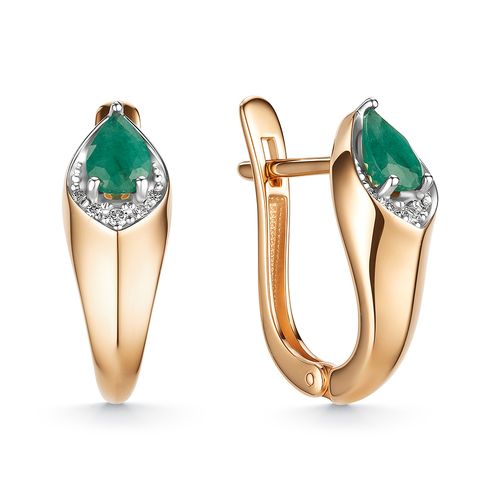 Сапфир каталог товаров Серьги из золота с бриллиантом, изумрудом