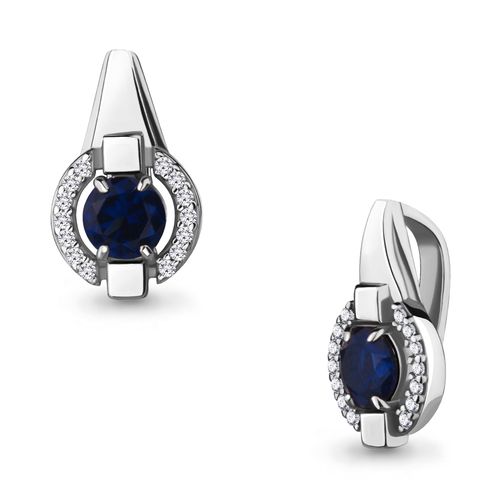 Сапфир каталог товаров Подвеска из серебра с фианитом, сапфиром