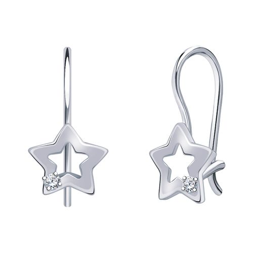 Сапфир каталог товаров Серьги детские из серебра с фианитом