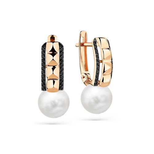 Сапфир каталог товаров Серьги из золота с фианитом, жемчугом