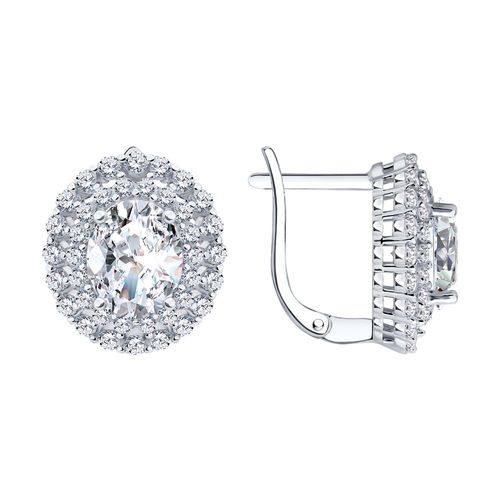 Сапфир каталог товаров Серьги из серебра с фианитом