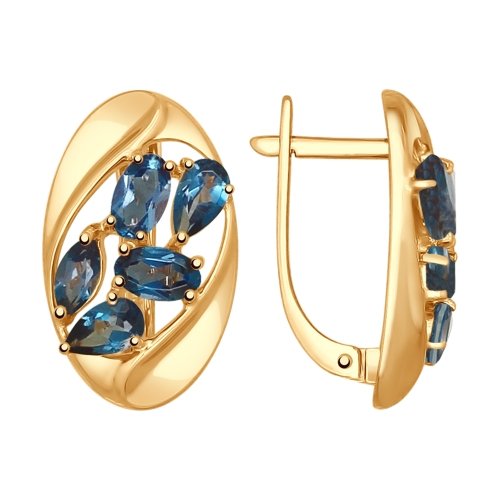 Сапфир каталог товаров Серьги из золота с топазом