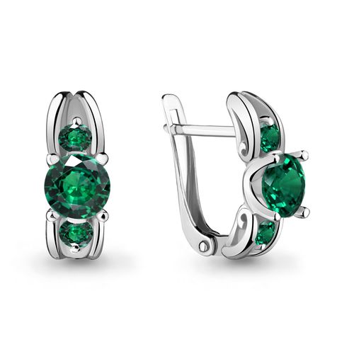 Сапфир каталог товаров Серьги из серебра с изумрудом